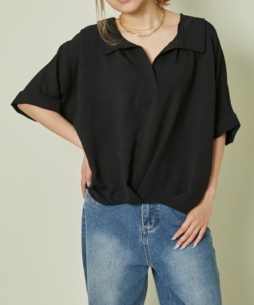 GORGE（ゴージ）の「《バックレースアップ×ゆる袖》フェミカジュトップス（シャツ/ブラウス・レディース・アイボリー/ブラック/チャコール/ボルドー/ブラウン・F）」の21枚目の写真