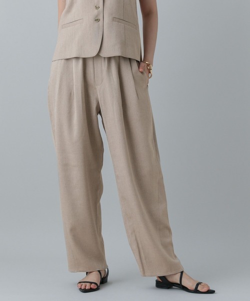 GLOBAL WORK（グローバルワーク）の「MATINEE LINE/リネンライクコクーンイージーパンツ/575119（その他パンツ・レディース・ナチュラル/ブラック/ダークブラウン・LARGE/MEDIUM）」の3枚目の写真