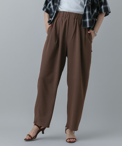 GLOBAL WORK（グローバルワーク）の「MATINEE LINE/リネンライクコクーンイージーパンツ/575119（その他パンツ・レディース・ナチュラル/ブラック/ダークブラウン・LARGE/MEDIUM）」の2枚目の写真
