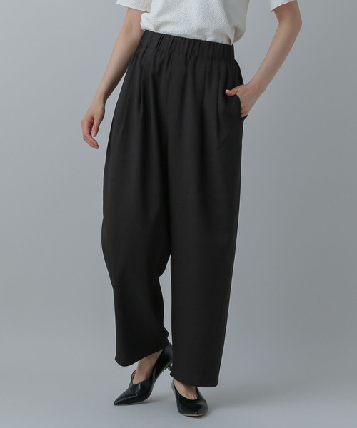 GLOBAL WORK（グローバルワーク）の「MATINEE LINE/リネンライクコクーンイージーパンツ/575119（その他パンツ・レディース・ナチュラル/ブラック/ダークブラウン・LARGE/MEDIUM）」の4枚目の写真