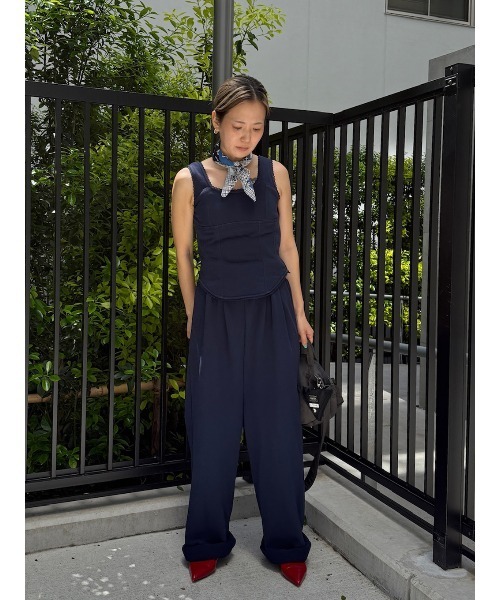 ELCHELE（エルチェレ）の「FRENCH TERRY BUSTIER TANK（タンクトップ・レディース・ネイビー/ヘザーグレー・FREE）」の7枚目の写真