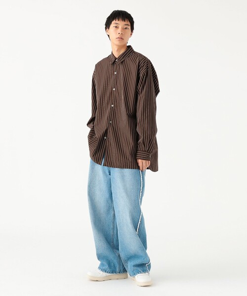 BEAMS（ビームス）の「ワイドフィット バックジップ シャツ（シャツ/ブラウス・メンズ・ホワイト/ブラウン・S/M/L/XL）」の15枚目の写真
