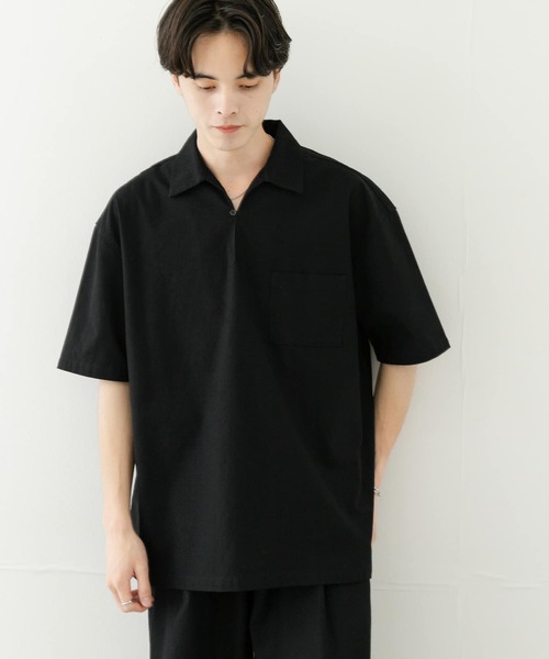 SENSE OF PLACE by URBAN RESEARCH（センスオブプレイスバイアーバンリサーチ）の「ドライタッチプルオーバーショートスリーブシャツ（シャツ/ブラウス・メンズ・ライトベージュ/ブラック/グリーン・LARGE/MEDIUM）」の13枚目の写真