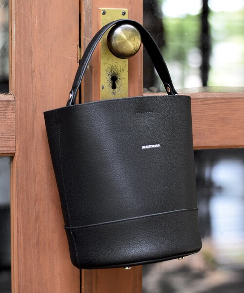 5-4.未使用タグ付き ドレステリア 手提げバッグ ハンドバッグ ブラック セール】シュリンクレザーバケットBAG（ハンドバッグ）｜DRESSTERIOR