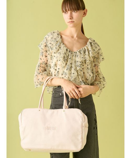 FURFUR（ファーファー）の「【WEB限定カラー】BIGボストンバッグ（ボストンバッグ・レディース・キャメル/アイボリー/チェック/ネイビー/ピンク・F）」の22枚目の写真