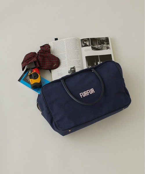 FURFUR（ファーファー）の「【WEB限定カラー】BIGボストンバッグ（ボストンバッグ・レディース・キャメル/アイボリー/チェック/ネイビー/ピンク・F）」の2枚目の写真