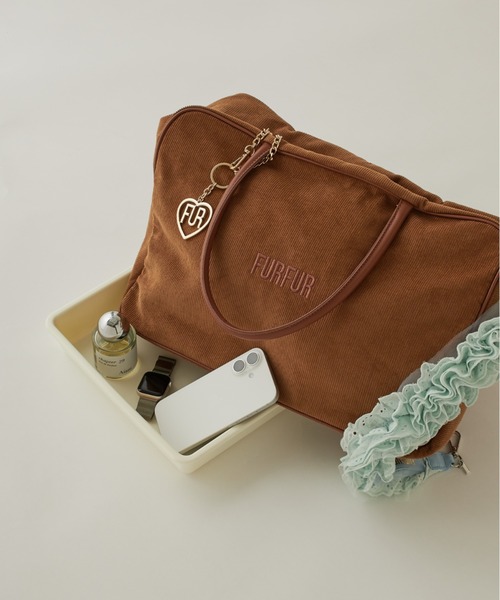 FURFUR（ファーファー）の「【WEB限定カラー】BIGボストンバッグ（ボストンバッグ・レディース・キャメル/アイボリー/チェック/ネイビー/ピンク・F）」の3枚目の写真