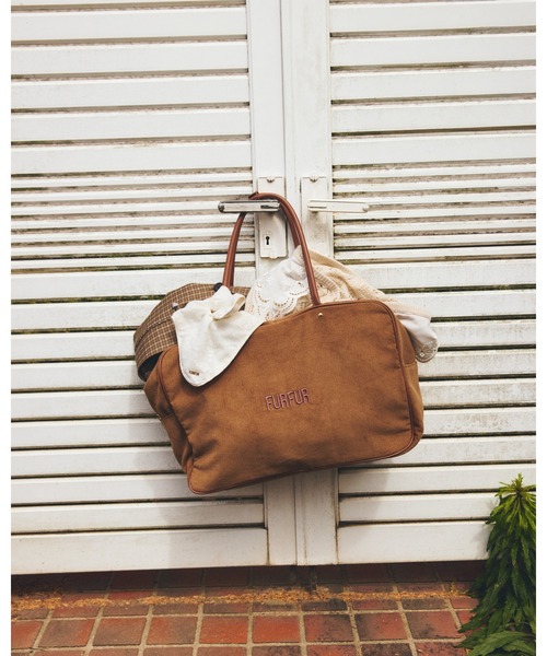 FURFUR（ファーファー）の「【WEB限定カラー】BIGボストンバッグ（ボストンバッグ・レディース・キャメル/アイボリー/チェック/ネイビー/ピンク・F）」の8枚目の写真