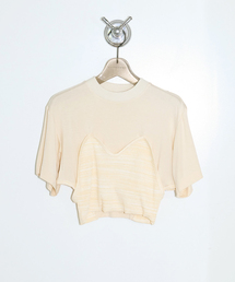 タグ付 24SS TOGA PULLA 切り替え カットソー 白 38 タグ付 24SS TOGA PULLA 切り替え カットソー 白 38 レディース