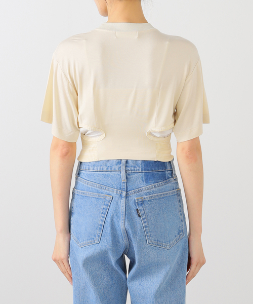 TOGA PULLA（トーガ　プルラ）の「TOGA PULLA RIB jersey S/S TP252-JK234：カットソー（Tシャツ/カットソー・レディース・ベージュ・38）」の5枚目の写真