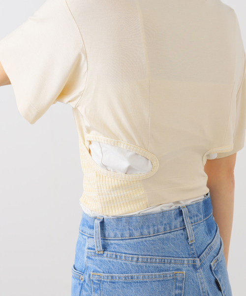 TOGA PULLA（トーガ　プルラ）の「TOGA PULLA RIB jersey S/S TP252-JK234：カットソー（Tシャツ/カットソー・レディース・ベージュ・38）」の8枚目の写真