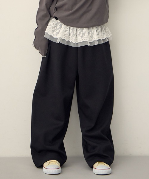 ウエストフリルスウェットパンツ セール】ウエストフリル カーブスウェットパンツ（スウェット