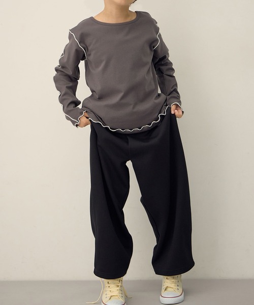 Piet（ピエット）の「ウエストフリル バルーンスウェットパンツ（スウェットパンツ・キッズ・ブラック/グレー・100/130/120/110）」の21枚目の写真