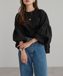 ボリュームスリーブプルオーバーブラウス