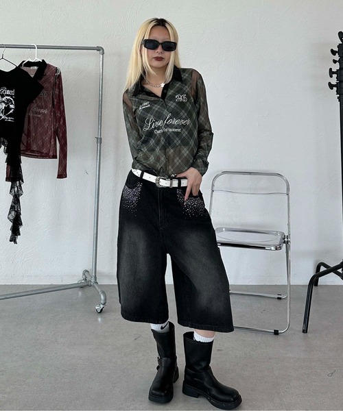 sedacle girl（セダクルガール）の「シースルーユニフォームロンT（Tシャツ/カットソー・レディース・カーキ/レッド/ブラウン・SMALL/MEDIUM）」の18枚目の写真