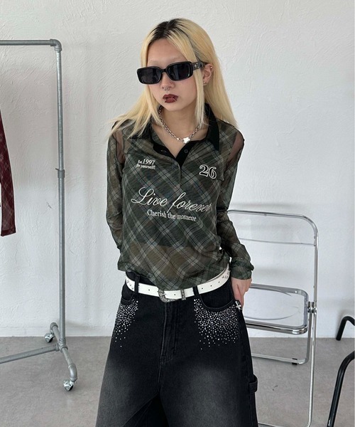 sedacle girl（セダクルガール）の「シースルーユニフォームロンT（Tシャツ/カットソー・レディース・カーキ/レッド/ブラウン・SMALL/MEDIUM）」の11枚目の写真