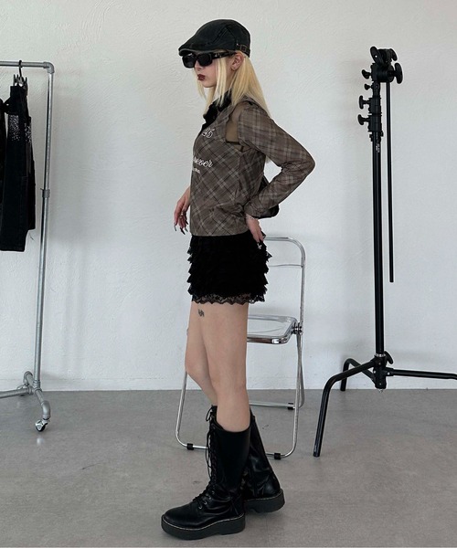 sedacle girl（セダクルガール）の「シースルーユニフォームロンT（Tシャツ/カットソー・レディース・カーキ/レッド/ブラウン・SMALL/MEDIUM）」の9枚目の写真