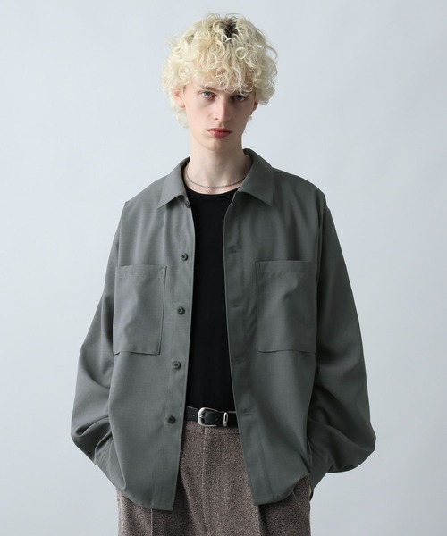 HARE（ハレ）の「【SET UP対応】クリスプダブルポケットシャツ(HARE)（シャツ/ブラウス・メンズ・ホワイト/ブラック/グレー/グリーン/ブラウン系その他・FREE）」の3枚目の写真