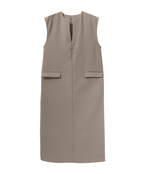 Pierrot（ピエロ）の「キーネックシンプルジャンパースカート（ジャンパースカート・レディース・ネイビー/ベージュ系その他/ブラック・M/PL/PM/LL/L）」の16枚目の写真