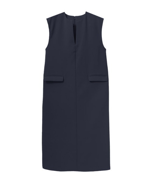 Pierrot（ピエロ）の「キーネックシンプルジャンパースカート（ジャンパースカート・レディース・ネイビー/ベージュ系その他/ブラック・M/PL/PM/LL/L）」の9枚目の写真