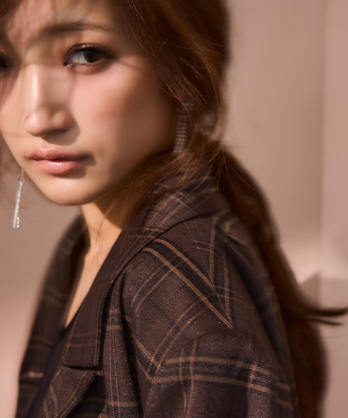 ROYAL PARTY（ロイヤルパーティー）の「BOXY2wayジャケット（その他アウター・レディース・グレー/ブラック/キャメル/チェック・FREE）」の7枚目の写真