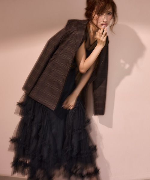 ROYAL PARTY（ロイヤルパーティー）の「BOXY2wayジャケット（その他アウター・レディース・グレー/ブラック/キャメル/チェック・FREE）」の8枚目の写真