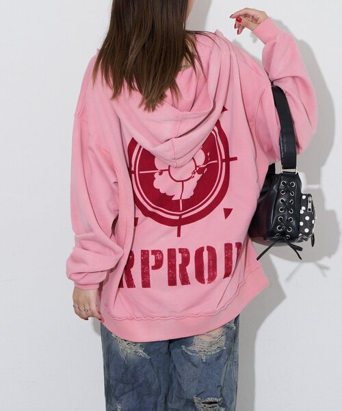 RePRODUCTION LABEL(リプロダクションレーベル)の「【RePRODUCTION LABEL / リプロダクションレーベル】スキッパーフーディー(Tシャツ/カットソー・レディース・バーガンディー/レッド/ブラック/ピンク/チャコールグレー・FREE)」の8枚目の写真