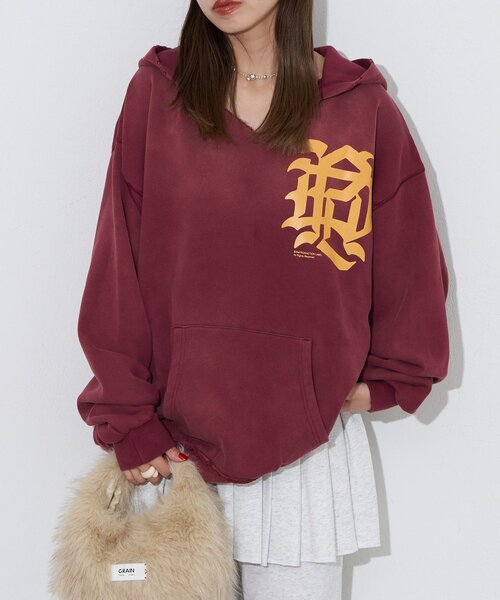 RePRODUCTION LABEL(リプロダクションレーベル)の「【RePRODUCTION LABEL / リプロダクションレーベル】スキッパーフーディー(Tシャツ/カットソー・レディース・バーガンディー/レッド/ブラック/ピンク/チャコールグレー・FREE)」の13枚目の写真