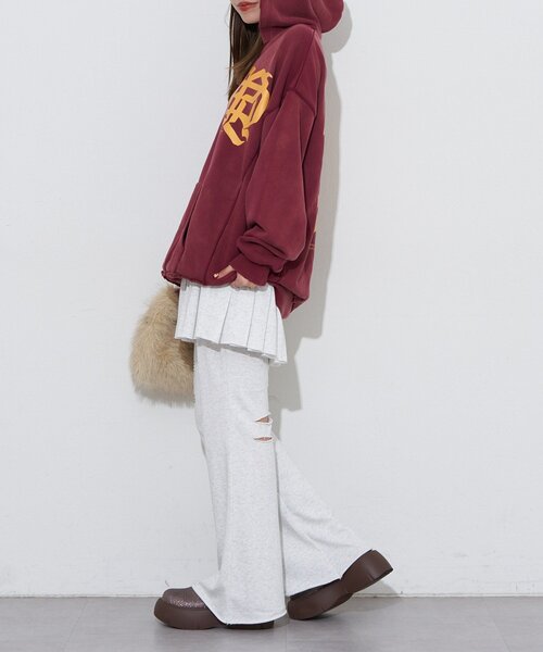 RePRODUCTION LABEL(リプロダクションレーベル)の「【RePRODUCTION LABEL / リプロダクションレーベル】スキッパーフーディー(Tシャツ/カットソー・レディース・バーガンディー/レッド/ブラック/ピンク/チャコールグレー・FREE)」の12枚目の写真