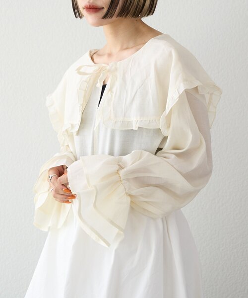 w closet（ダブルクローゼット）の「【25AW】2WAYBIG衿シャツ（シャツ/ブラウス・レディース・ピンク/サックスブルー/アイボリー・FREE）」の5枚目の写真