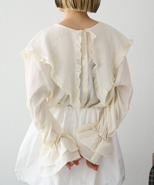 w closet（ダブルクローゼット）の「【25AW】2WAYBIG衿シャツ（シャツ/ブラウス・レディース・ピンク/サックスブルー/アイボリー・FREE）」の8枚目の写真