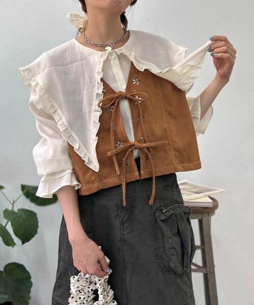 w closet（ダブルクローゼット）の「【25AW】2WAYBIG衿シャツ（シャツ/ブラウス・レディース・ピンク/サックスブルー/アイボリー・FREE）」の10枚目の写真