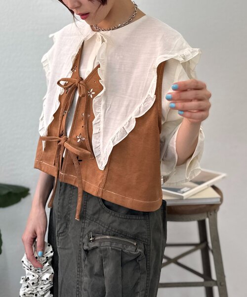 w closet（ダブルクローゼット）の「【25AW】2WAYBIG衿シャツ（シャツ/ブラウス・レディース・ピンク/サックスブルー/アイボリー・FREE）」の12枚目の写真