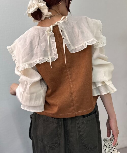 w closet（ダブルクローゼット）の「【25AW】2WAYBIG衿シャツ（シャツ/ブラウス・レディース・ピンク/サックスブルー/アイボリー・FREE）」の14枚目の写真