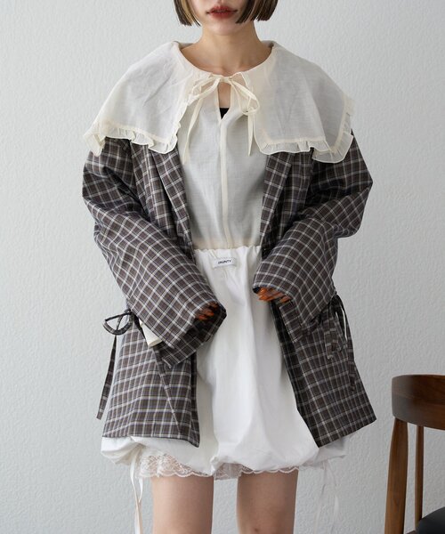 w closet（ダブルクローゼット）の「【25AW】2WAYBIG衿シャツ（シャツ/ブラウス・レディース・ピンク/サックスブルー/アイボリー・FREE）」の15枚目の写真