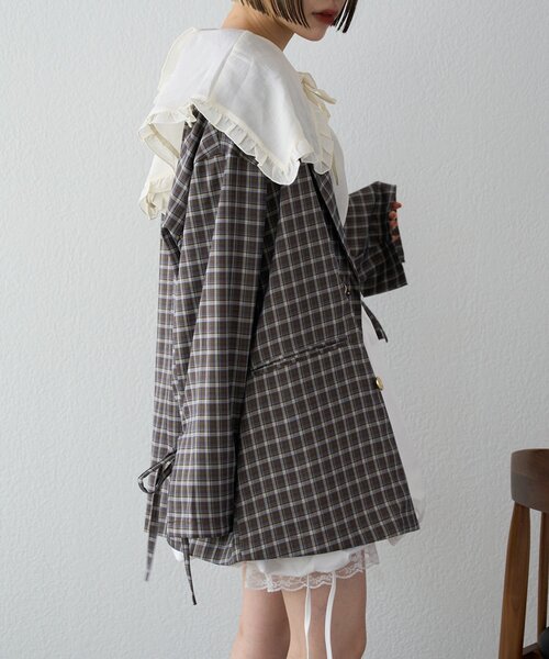 w closet（ダブルクローゼット）の「【25AW】2WAYBIG衿シャツ（シャツ/ブラウス・レディース・ピンク/サックスブルー/アイボリー・FREE）」の16枚目の写真