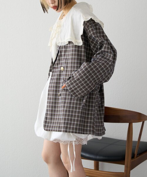 w closet（ダブルクローゼット）の「【25AW】2WAYBIG衿シャツ（シャツ/ブラウス・レディース・ピンク/サックスブルー/アイボリー・FREE）」の17枚目の写真