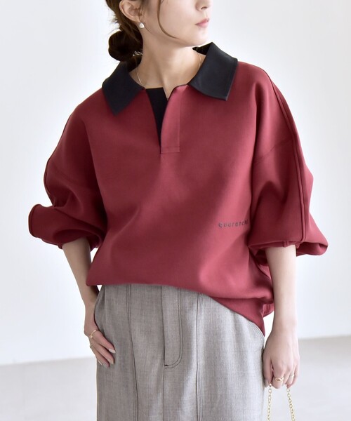 ☆nachi様☆ quaranciel:〈洗濯機可能〉ポンチ ロゴプリント ポロ ラガー