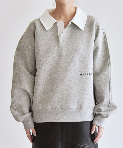 ☆nachi様☆ quaranciel:〈洗濯機可能〉ポンチ ロゴプリント ポロ ラガー