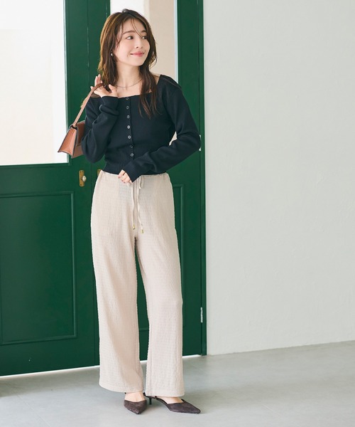 coca(coca)(コカ)の「シボラメシャーリングイージーパンツ(その他パンツ・レディース・ワイン/ブラック/ライトベージュ/グレー・S/M/L)」の8枚目の写真