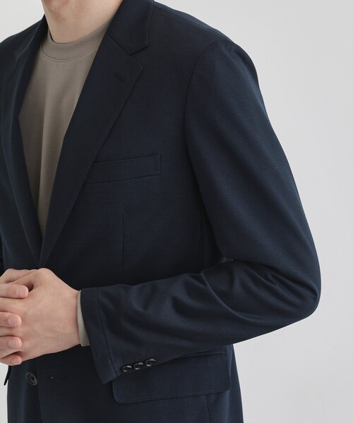 TAKEO KIKUCHI（タケオキクチ）の「ピンジャージ 千鳥 ジャケット（テーラードジャケット・メンズ・ブラック系3/ネイビー系3・02/03/04）」の8枚目の写真