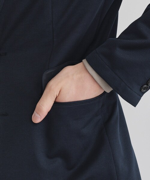 TAKEO KIKUCHI（タケオキクチ）の「ピンジャージ 千鳥 ジャケット（テーラードジャケット・メンズ・ブラック系3/ネイビー系3・02/03/04）」の9枚目の写真