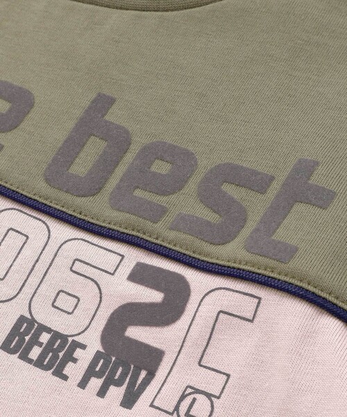 BeBe Petits Pois Vert（ベベプチポワヴェール）の「【店舗限定】フロッキープリント切り替え天竺長袖Tシャツ（Tシャツ/カットソー・キッズ・ブラック系その他/グリーン系その他・120cm/140cm/130cm/110cm/100cm/150cm）」の12枚目の写真