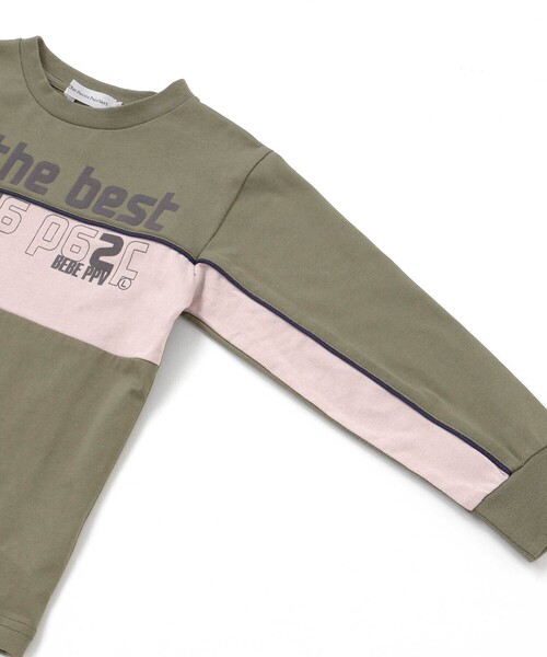 BeBe Petits Pois Vert（ベベプチポワヴェール）の「【店舗限定】フロッキープリント切り替え天竺長袖Tシャツ（Tシャツ/カットソー・キッズ・ブラック系その他/グリーン系その他・120cm/140cm/130cm/110cm/100cm/150cm）」の9枚目の写真