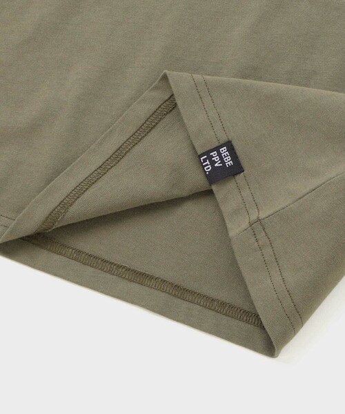 BeBe Petits Pois Vert（ベベプチポワヴェール）の「【店舗限定】フロッキープリント切り替え天竺長袖Tシャツ（Tシャツ/カットソー・キッズ・ブラック系その他/グリーン系その他・120cm/140cm/130cm/110cm/100cm/150cm）」の14枚目の写真