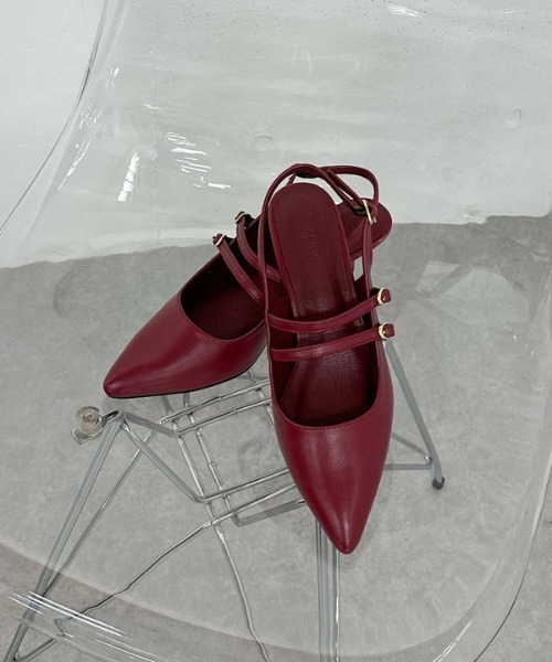 archives(アルシーヴ)の「ダブルベルトバックバンドパンプス(パンプス・レディース・ブラック/ワイン・MEDIUM/LARGE)」の1枚目の写真