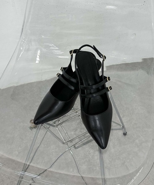 archives(アルシーヴ)の「ダブルベルトバックバンドパンプス(パンプス・レディース・ブラック/ワイン・MEDIUM/LARGE)」の5枚目の写真