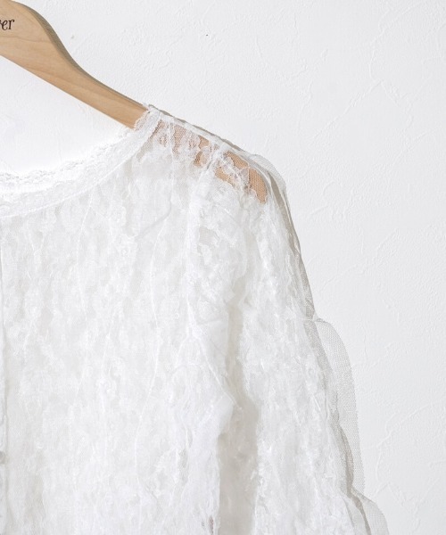 flower(フラワー)の「フローラルレーストップ(Tシャツ/カットソー・レディース・ホワイト・FREE)」の5枚目の写真