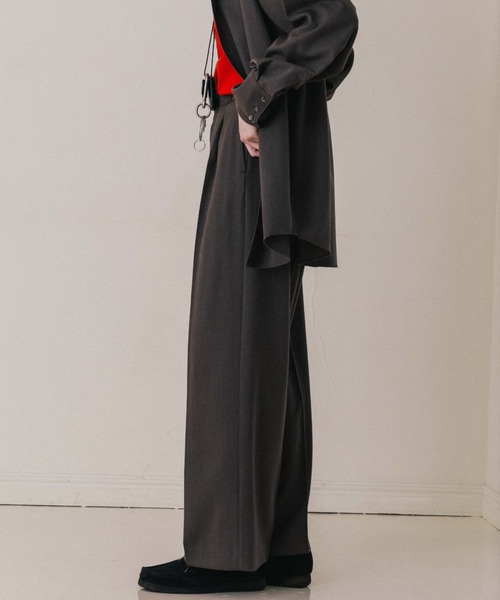 CREDONA（クレドナ）の「SAVILE WOOL TWO TUCK TROUSERS/サビルウールツータックトラウザー（スラックス・レディース・グレー/ブラウン/ベージュ・0/1）」の20枚目の写真