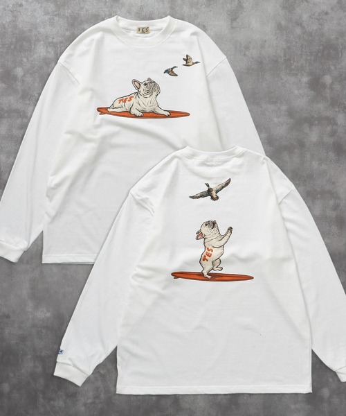 The Endless Summer（エンドレスサマー）の「TES 4 COLOR BUHI DUCK WATCHER LONG SLEEVE T-SHIRT / ロンT（Tシャツ/カットソー・メンズ・ホワイト/ベージュ/グリーン系その他3/グレー・SMALL/MEDIUM/LARGE/X-LARGE/XX-LARGE）」の2枚目の写真